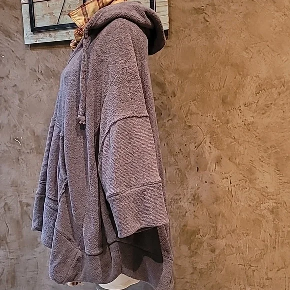 Free People Beach Cozy Taupe Hoodie OSFM - Picture 5 of 9